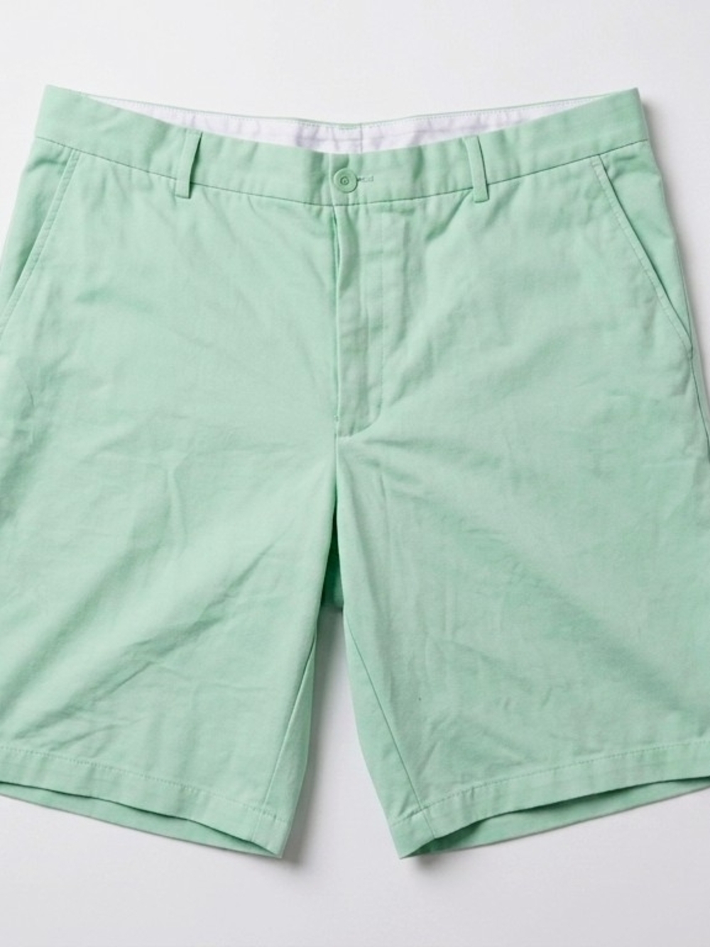 Tasso Elba Mint Green Flat-Front Chino Shorts